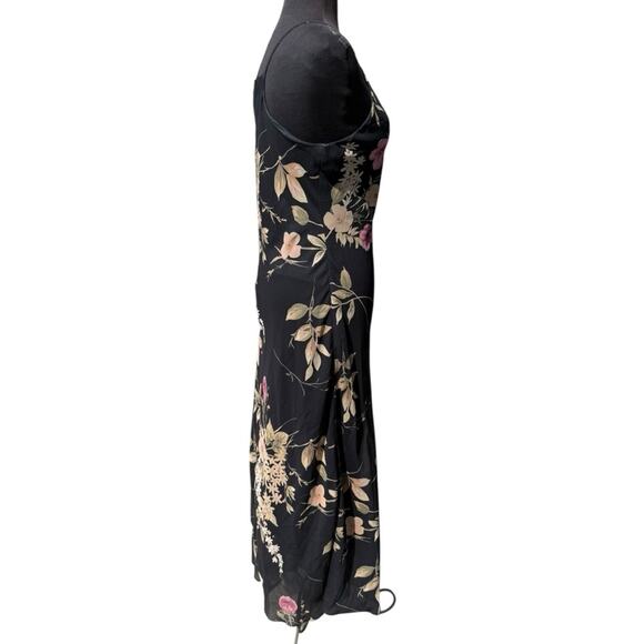 Y2K Floral Dark Romantic Boho Glam Maxi Dress Size 9/10 Wedding Guest Feminine - Picture 4 of 8